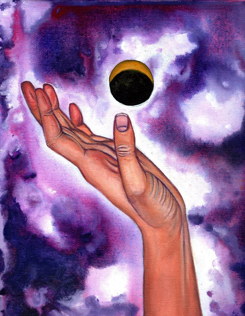 If you look from here, 2025, acrylic on panel - Larissa Monique Hauck